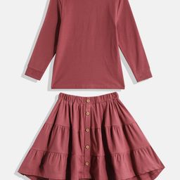 METRO KIDS COMPANY Girls Pure Cotton T-shirt with Skirt-image-58