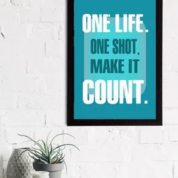 eCraftIndia Blue & White Motivational Quote Satin Matt Textured UV Art Painting-image-59