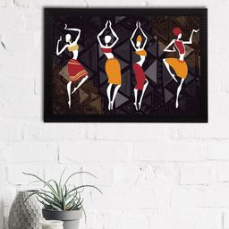 eCraftIndia Black & Maroon Tribal Theme Satin Matt Textured UV Wall Painting-image-92