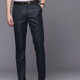 Raymond Men Textured Slim Fit Formal Trousers-image-25