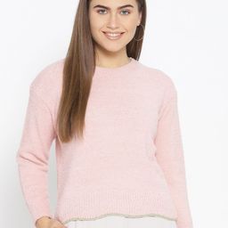 Fort Collins Women Pink Shimmer Detail Sweater-image-58
