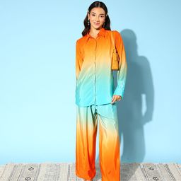 Indo Era Women Ombre Dyed Co-Ords Set-image-25