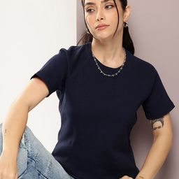 Kook N Keech Ribbed Crew Neck Raglan Sleeve T-shirt-image-12