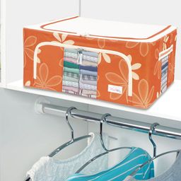 BlushBees Orange Printed Water-Resistant Foldable Storage Box With Transparent Window-22