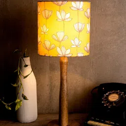 green girgit Mustard Printed Contemporary Buffet Lamp with Shade-53