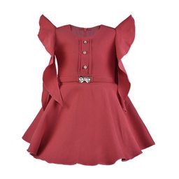 Wish Karo Girls Maroon Solid Fit and Flare Dress-image-98