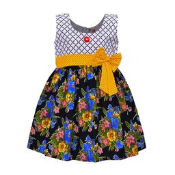 Wish Karo Girls Yellow & White Floral Print Fit and Flare Dress-image-82