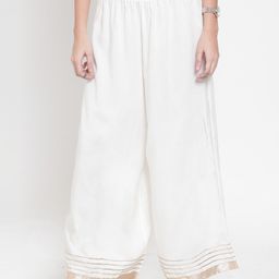 Varanga Women Off-White Flared Solid Palazzos-image-44