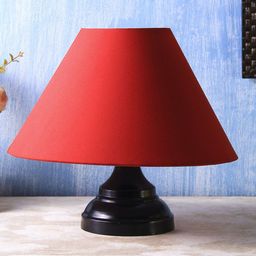 Devansh Red Solid Contemporary Frustum Table Lamp-52