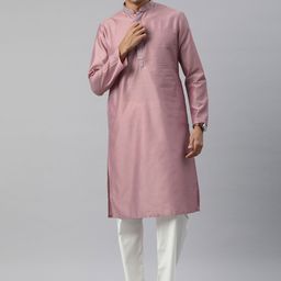 Manthan Men Solid Regular Thread Work Kurta with Pyjamas-image-28