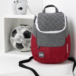 Wildcraft Women Grey Melange & Red Colourblocked Backpack-11