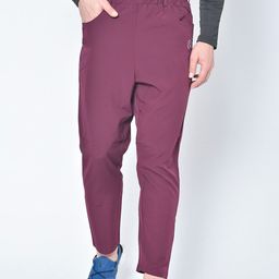 CHKOKKO Men Maroon Solid Knitted Training or Gym Track Pants-image-19