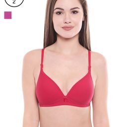 Bodycare Women Pack of 2 Assorted Lightly Padded T-shirt Bras E6552RAWI-image-41
