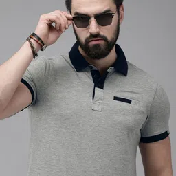 Roadster Men Colourblocked Polo Collar T-shirt-image-12