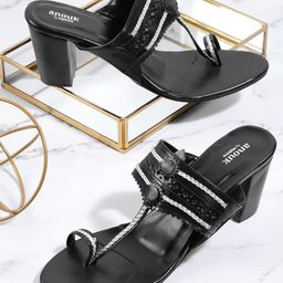 Anouk Woven Ethnic Block Heels with Tassels-9