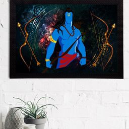 eCraftIndia Blue & Green Lord Shiva Satin Matt Textured UV Wall Art-image-59
