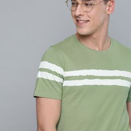 Mast & Harbour Men Green Solid Round Neck T-shirt-image-86