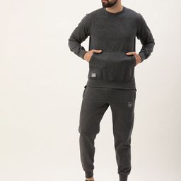 Sports52 wear Men Solid Round Neck Pullover Sweatshirt With Joggers-image-29