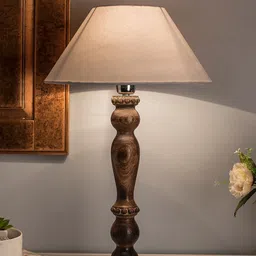 Homesake Black Solid Handcrafted Eureka Polka Table Lamp with Shade-21