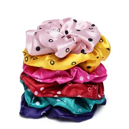 AccessHer Women Blue & Pink Set of 6 Ponytail Holders-19