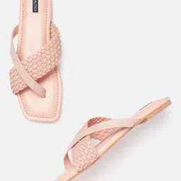 Nautica Women Woven Design Open Toe Flats-26