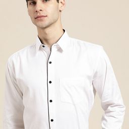 Hancock Men White Slim Fit Opaque Formal Shirt-picture-19