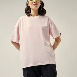 Bewakoof Cotton Round Neck Oversized T-shirt-42