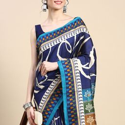 HERE&NOW Abstract Printed Pure Cotton Saree-10