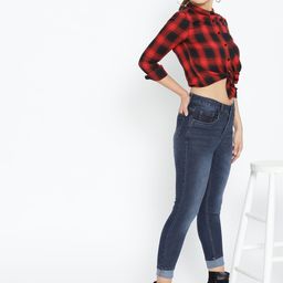Roadster Women Navy Blue Skinny Fit High-Rise Clean Look Stretchable Jeans-picture-56