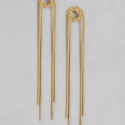 Carlton London Gold-Plated Contemporary Drop Earrings-40
