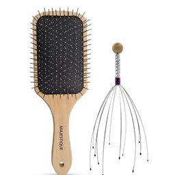 MAJESTIQUE Wooden Hair Brush And Head Masaager-31