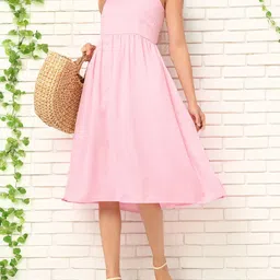 DressBerry Cottage Core Smocked A-Line Midi Dress-image-2