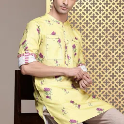 House of Pataudi Floral Printed Floral Jashn Kurta-34