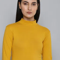 ether Solid Regular Fit Turtle Neck T-shirt-image-5