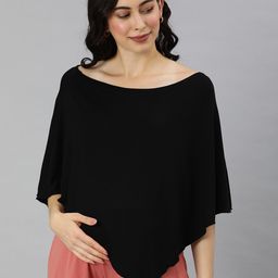 Blush 9 maternity Women Black Solid Maternity Cape Top-image-74