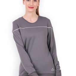Alcis Women Grey Solid Sweatshirt-image-50