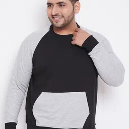 bigbanana Men Black & Grey Colourblocked Sweatshirt-image-59