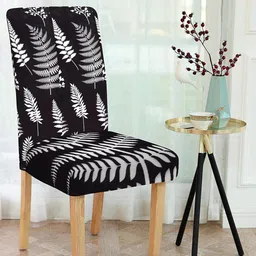Cortina Set Of 4 Black Printed Chair Covers-29