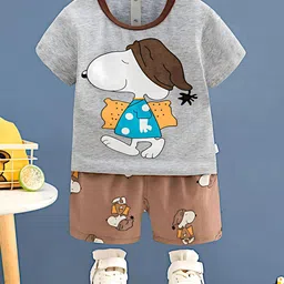 BAESD Kids Peanuts Printed Pure Cotton Night suit-image-98