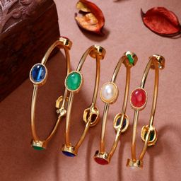 Anouk Women Set of 4 Gold-Plated Artificial Stone Studded Bangles-18