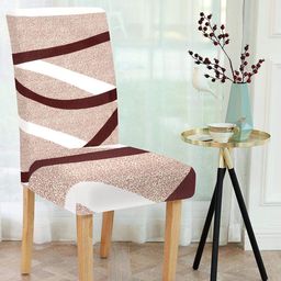 Cortina Brown & White Striped Single Chair Cover-42