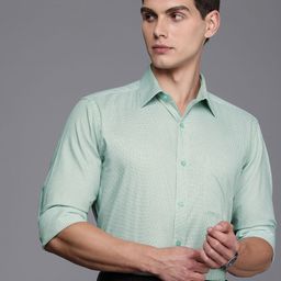 Raymond Slim Fit Self-Checked Pure Cotton Formal Shirt-image-42