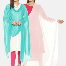 TWIN BIRDS Women Pack Of 2 Solid Dupatta-32