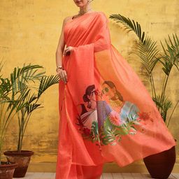 Silk Land Floral Ready to Wear Chanderi Saree-image-75