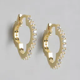 Carlton London Floral CZ Hoop Earrings-38