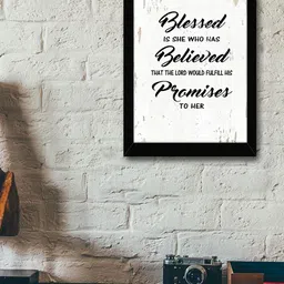 TIED RIBBONS Black & White Solid Inspirational Typographic Wall Art-16