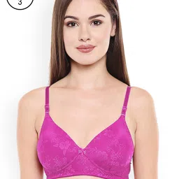 Bodycare Pack Of 3 Self Design Non-Wired Lightly Padded T-shirt Bras E6565DPIN-picture-4