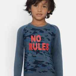 Pepe Jeans Boys Blue Printed Pullover Sweater-image-59