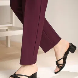 Inc 5 Women Solid Block Mules with Buckles-46
