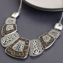 SOHI Women Silver Plated Statement Necklace-44